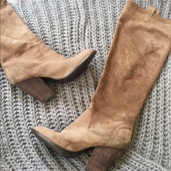 Vince Camuto Shoes - Vince Camuto Braden Leather Tan Tall Heel Boots